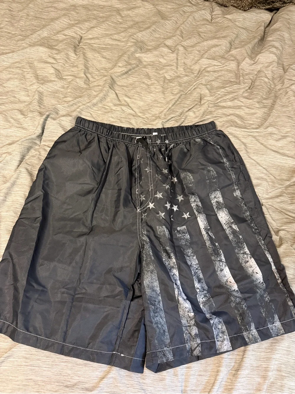 Men's Black Swim Trunks with Mesh Lining